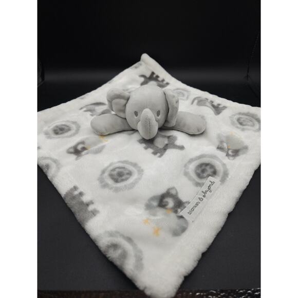 White Grey Elephant Plush Baby Lovey Security Blanket Unisex Blankets and Beyond - Picture 2 of 4
